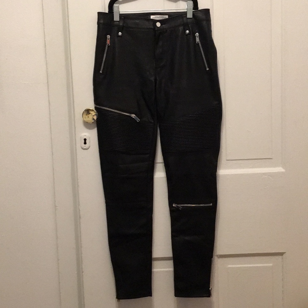 Zara leather look pants